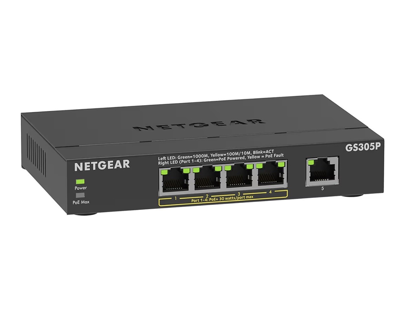 Netgear GS305P Essentials Series 5-Port Gigabit PoE Unmanaged Switch
