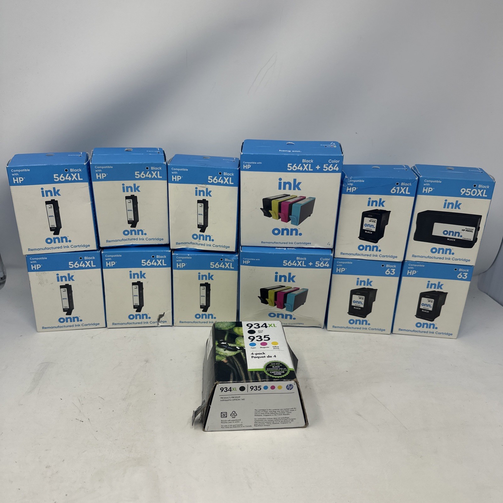 Lot of 13 HP ONN Compatible 564XL 564 61XL 950XL 63 934 935 Black Ink NEW 2024