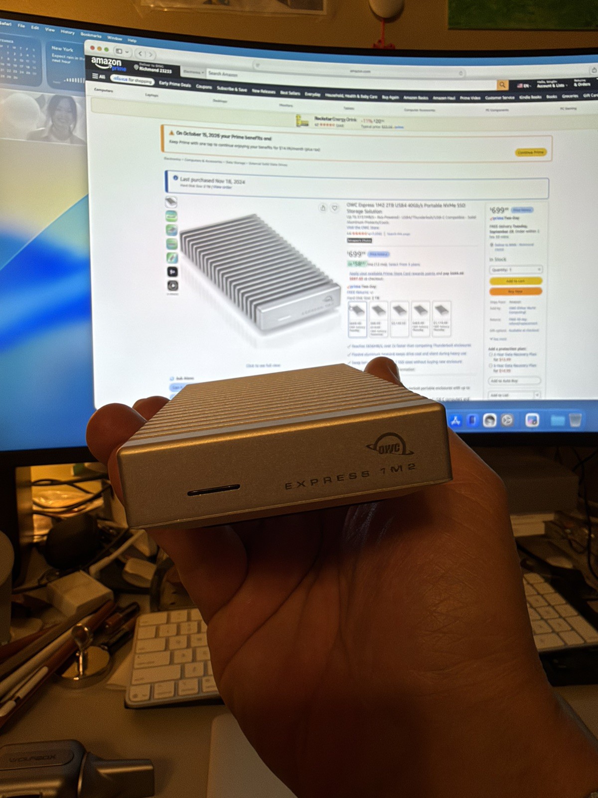 OWC Express 1M2 2TB USB4 40Gb/s Portable NVMe SSD Storage Solution Up To 3151MB/