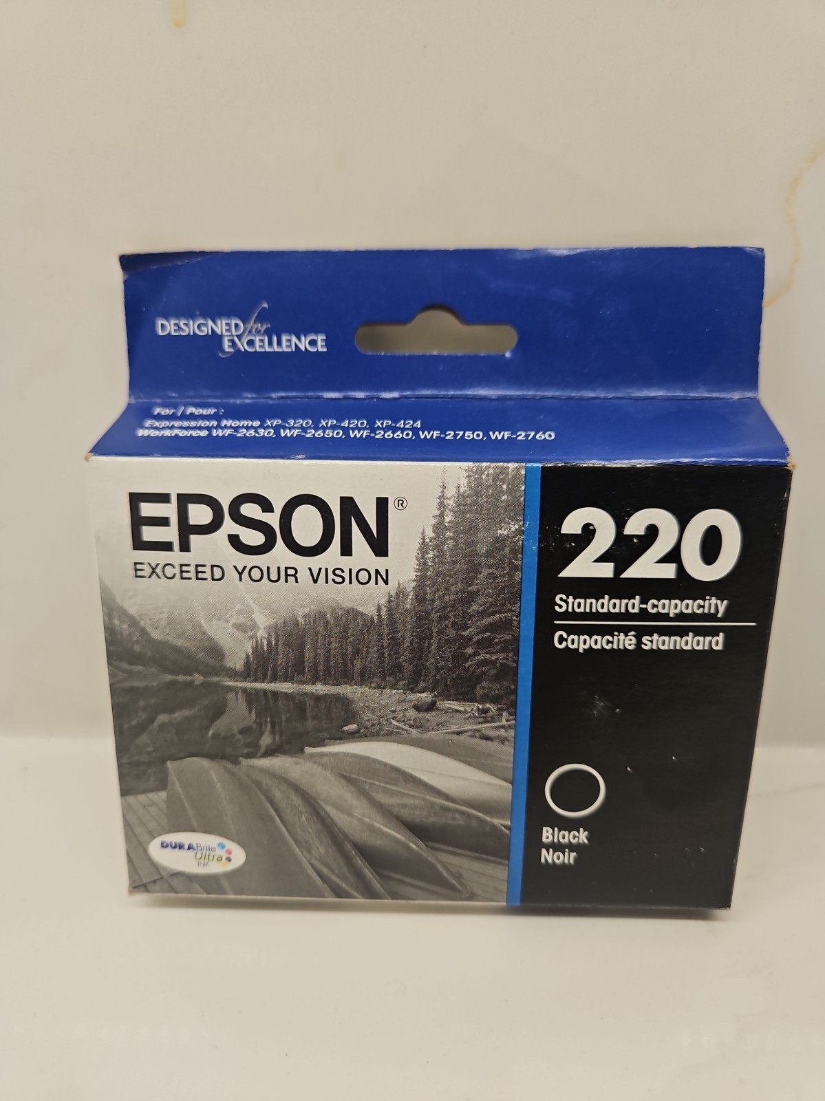 Genuine Epson 220 T220120-S BLACK Ink Cartridge Sealed Box Expired 11/2019 NEW
