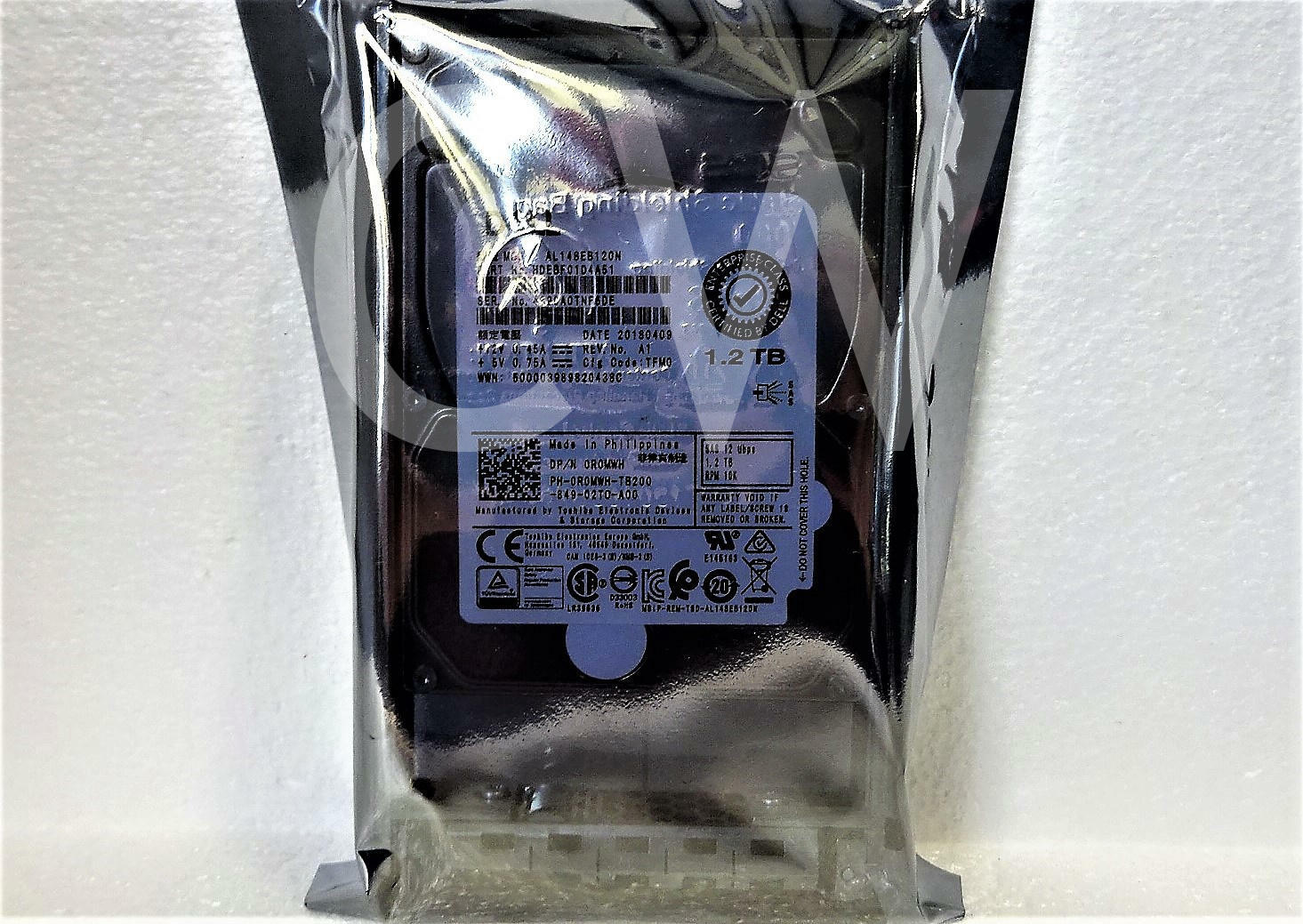R0MWH 0R0MWH Dell AL14SEB120N 1.2TB 10KRPM 12Gbps 2.5" SAS SERVER HDD Hard Drive
