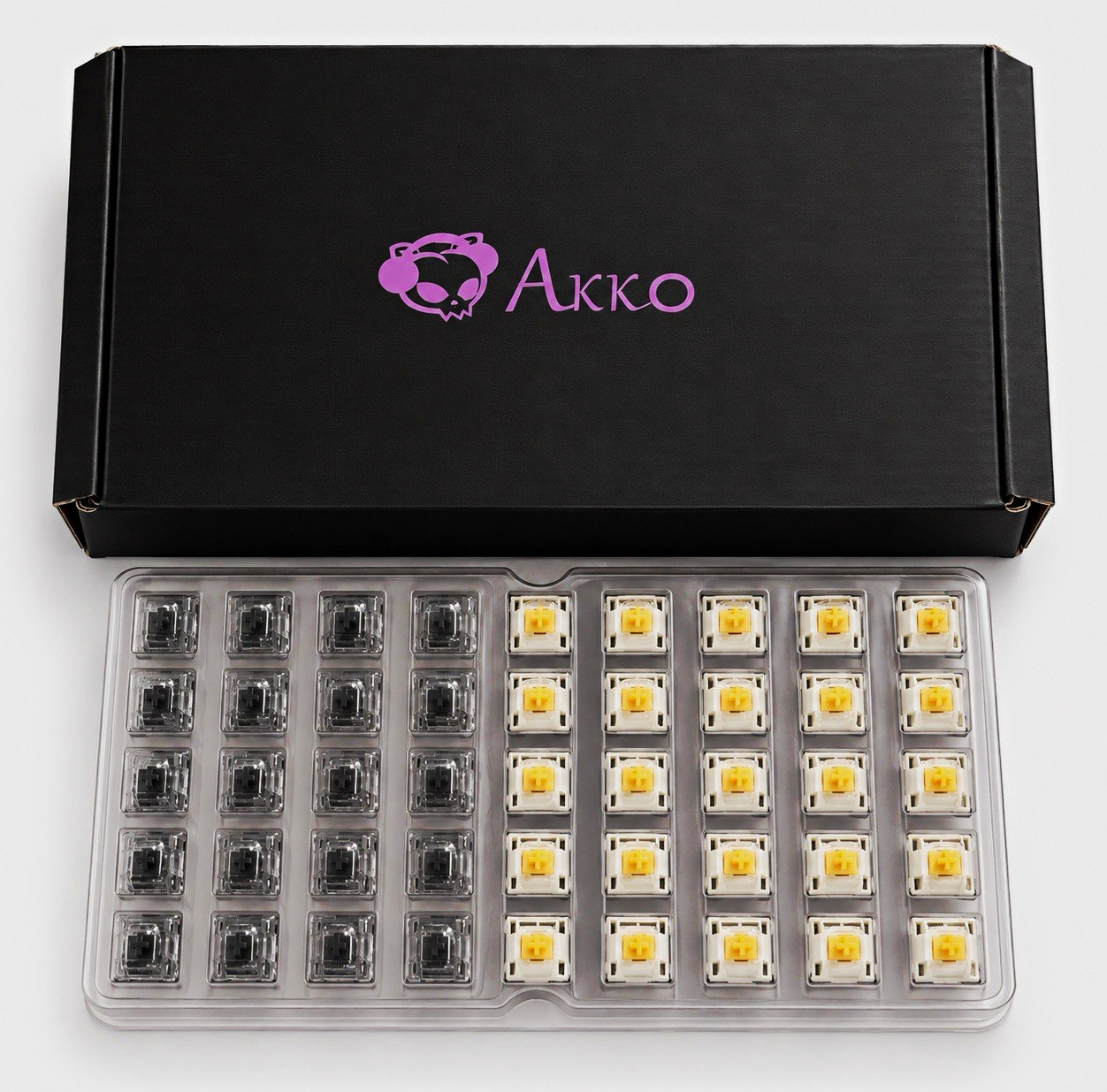 Akko Mechanical Keyboard Switch Bundle 45 Count Black & Yellow w/ Box
