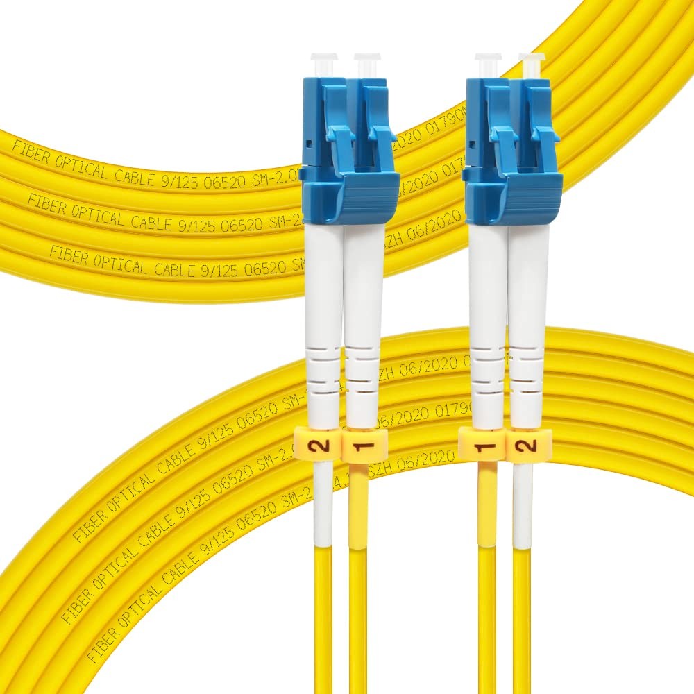 - 20M OS2 LC to LC Fiber Patch Cable, Length Options: 0.2m-300m, 1G/10GB Sing...