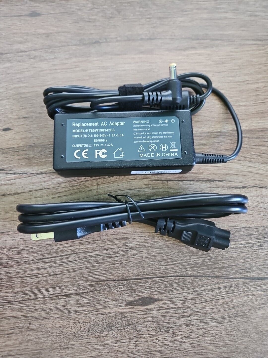 Replacement AC Adapter Model KT60W190342B3 100-240V -1.8A-0.6A 19V 3.42A