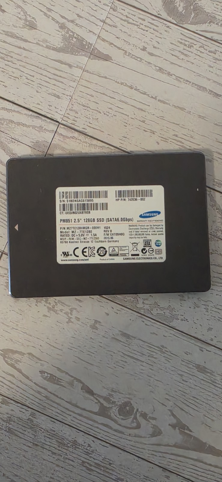 Samsung PM851 128GB 2.5" SATA SSD MZ-7TE1280 742036-002 MZ7TE128HMGR
