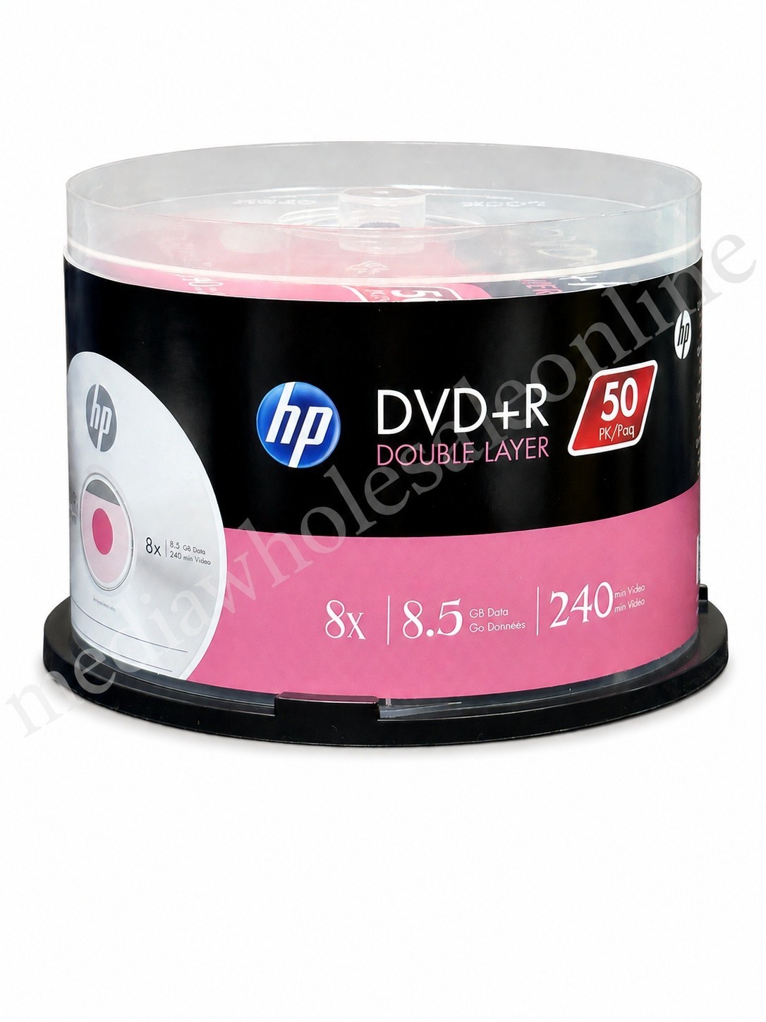 50 Pack HP Blank DVD+R DL 8.5GB Dual Double Layer 8X Logo Recordable Media Disc