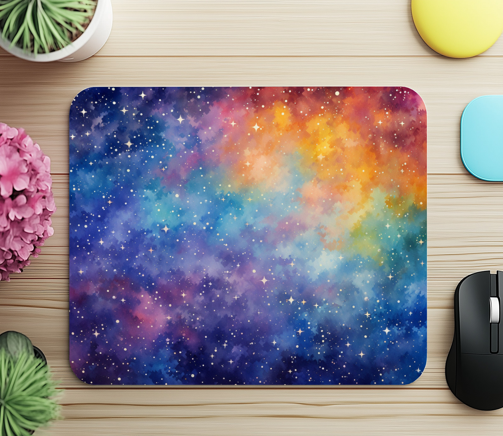 Celestial Starry Night Sky Stars Mouse Pad 9.5"x8" Non Slip Rectangle Mousepad