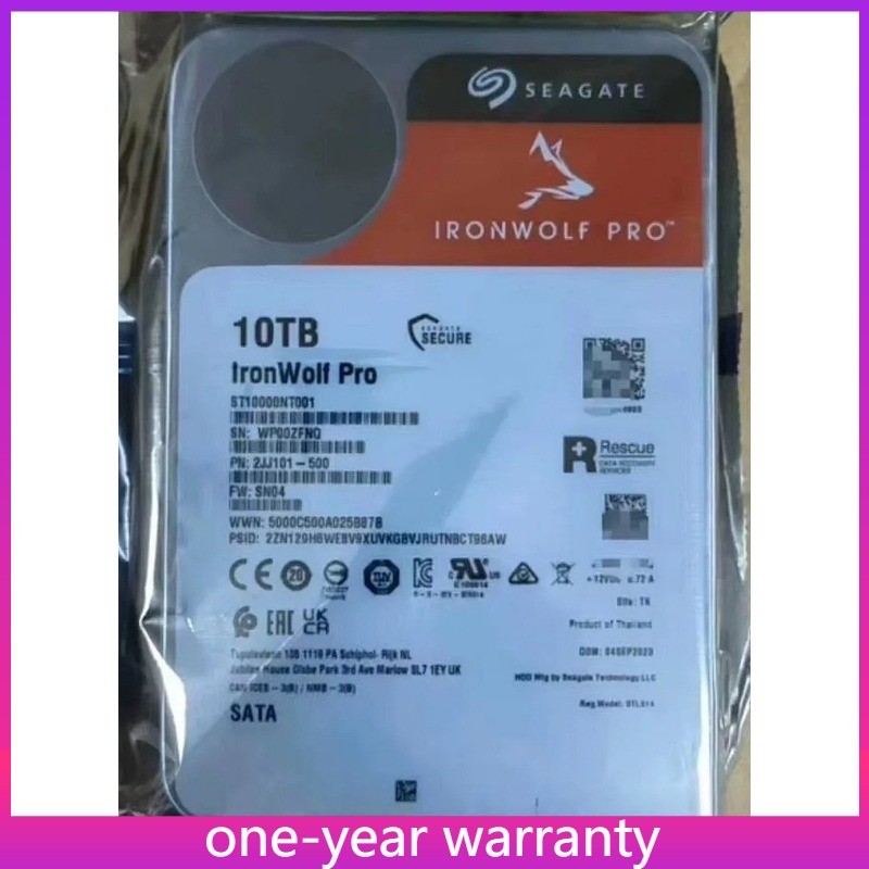 ST10000NT001 New Seagate IronWolf Pro Hard Drive 10TB 7200RPM 256MB SATA HDD