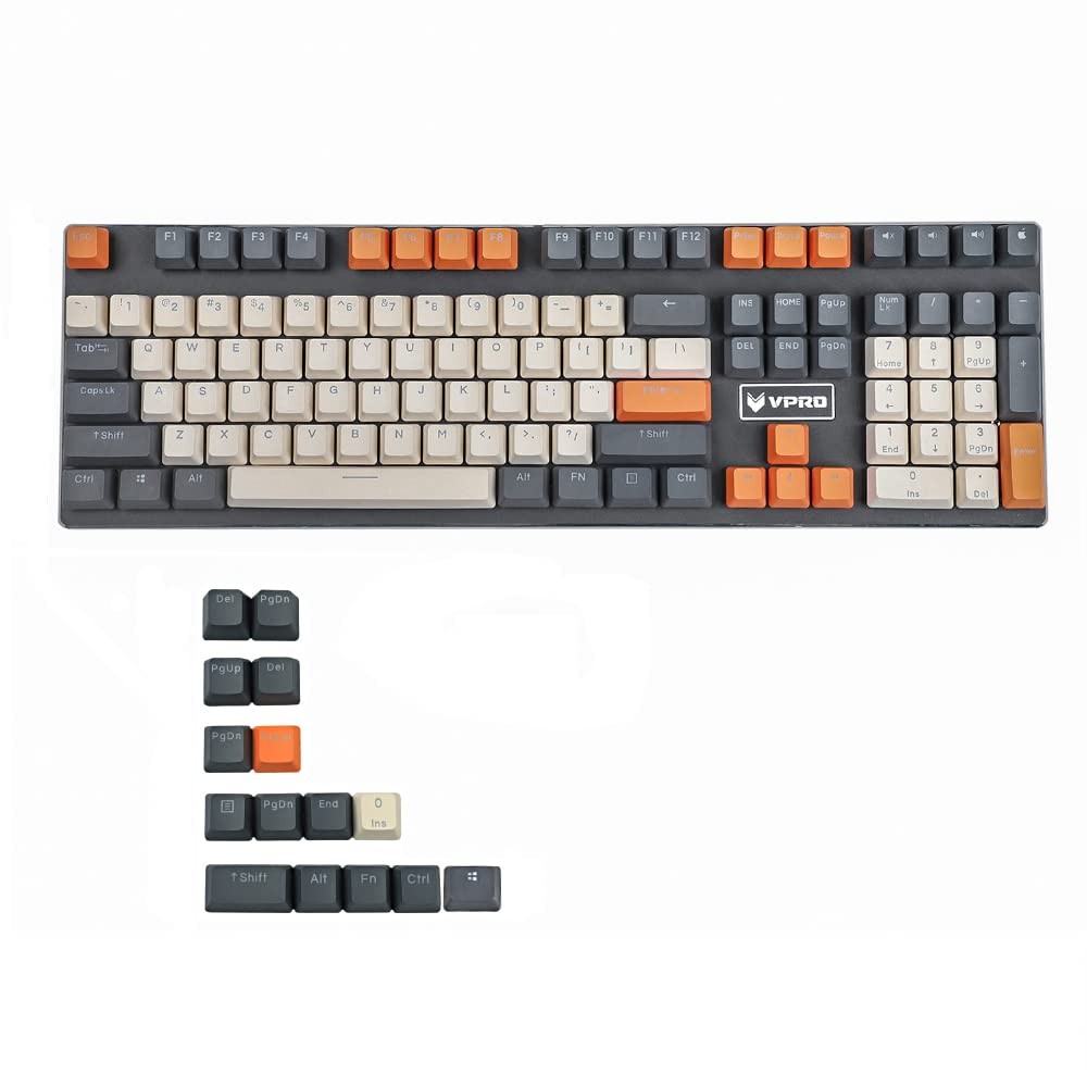 122 Keys Double Shot Dyed PBT Shine Through OEM Keycap Rainbow Carbon Sunset