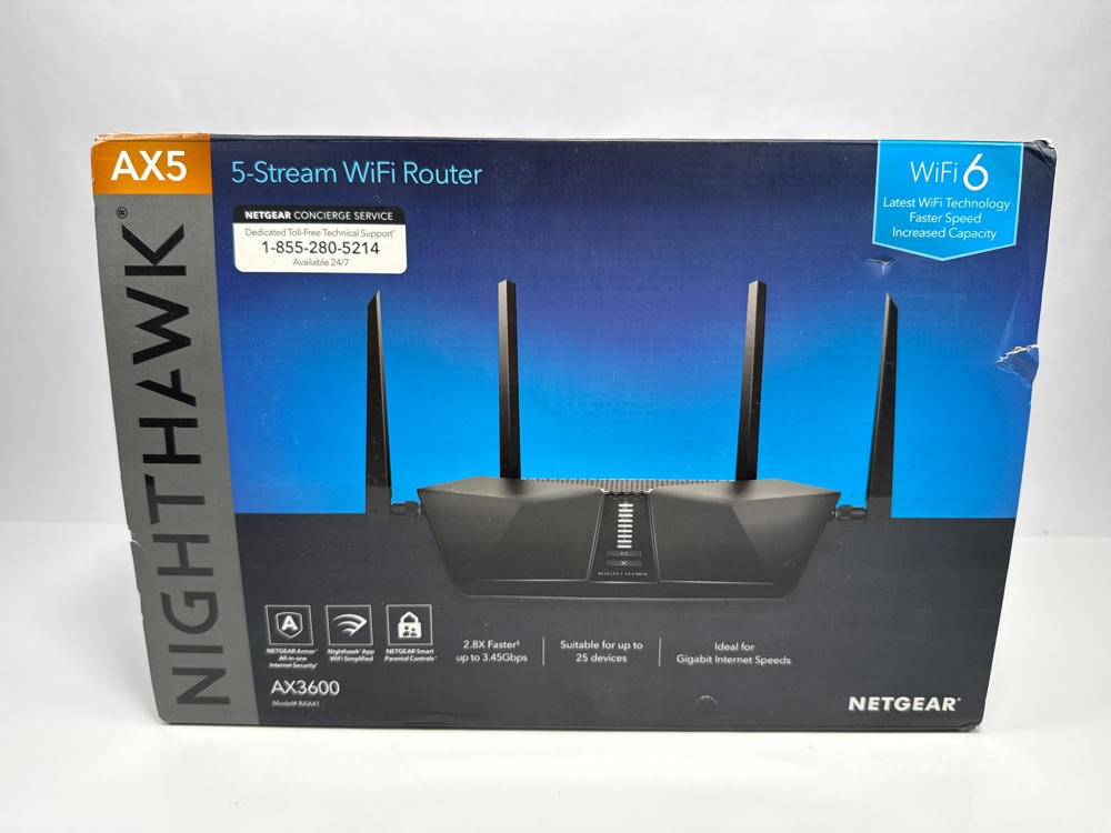 NETGEAR Nighthawk RAX41 AX3600 WiFi 6 Router Dual Band 5-Stream 3.45Gbps