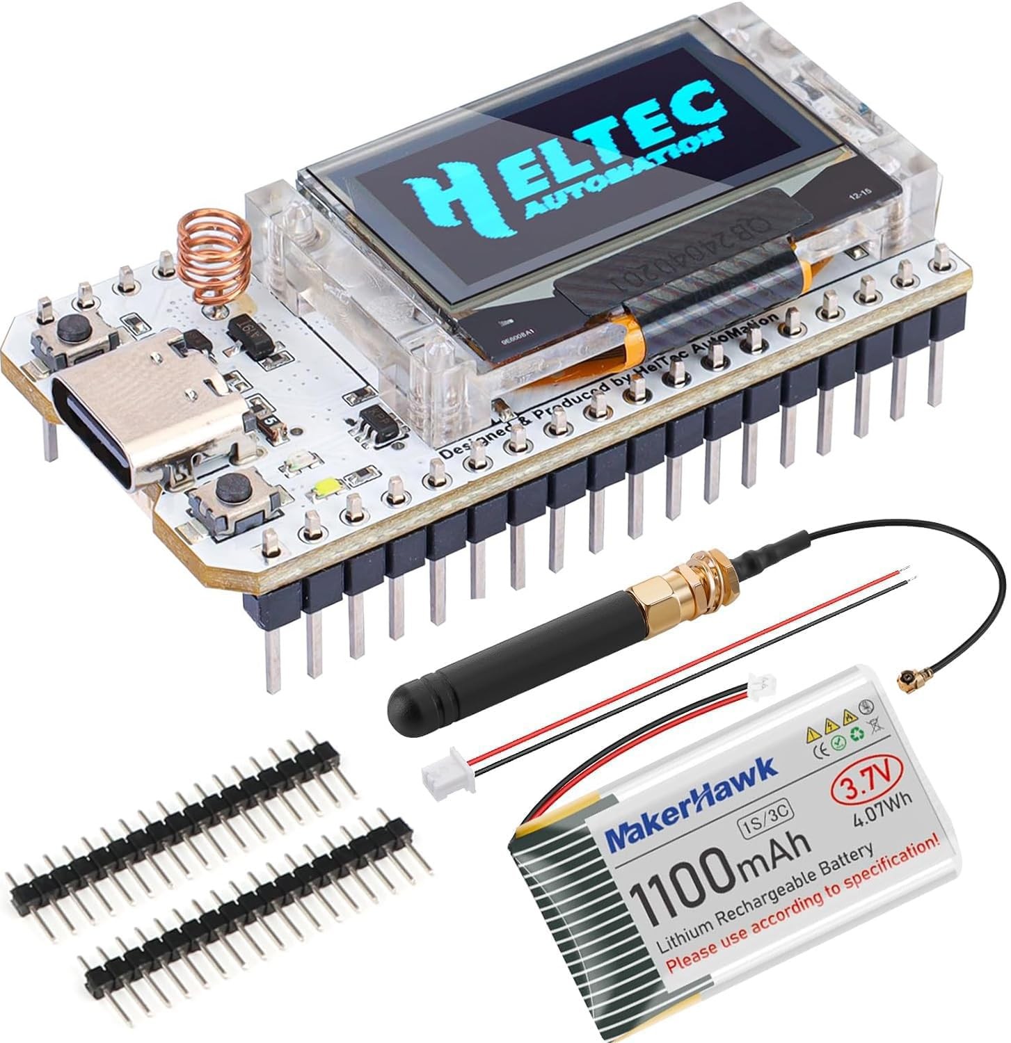 ESP32 SX1262 LoRa V3 Development Board 863928MHz Antenna 1100mAh Battery Kit