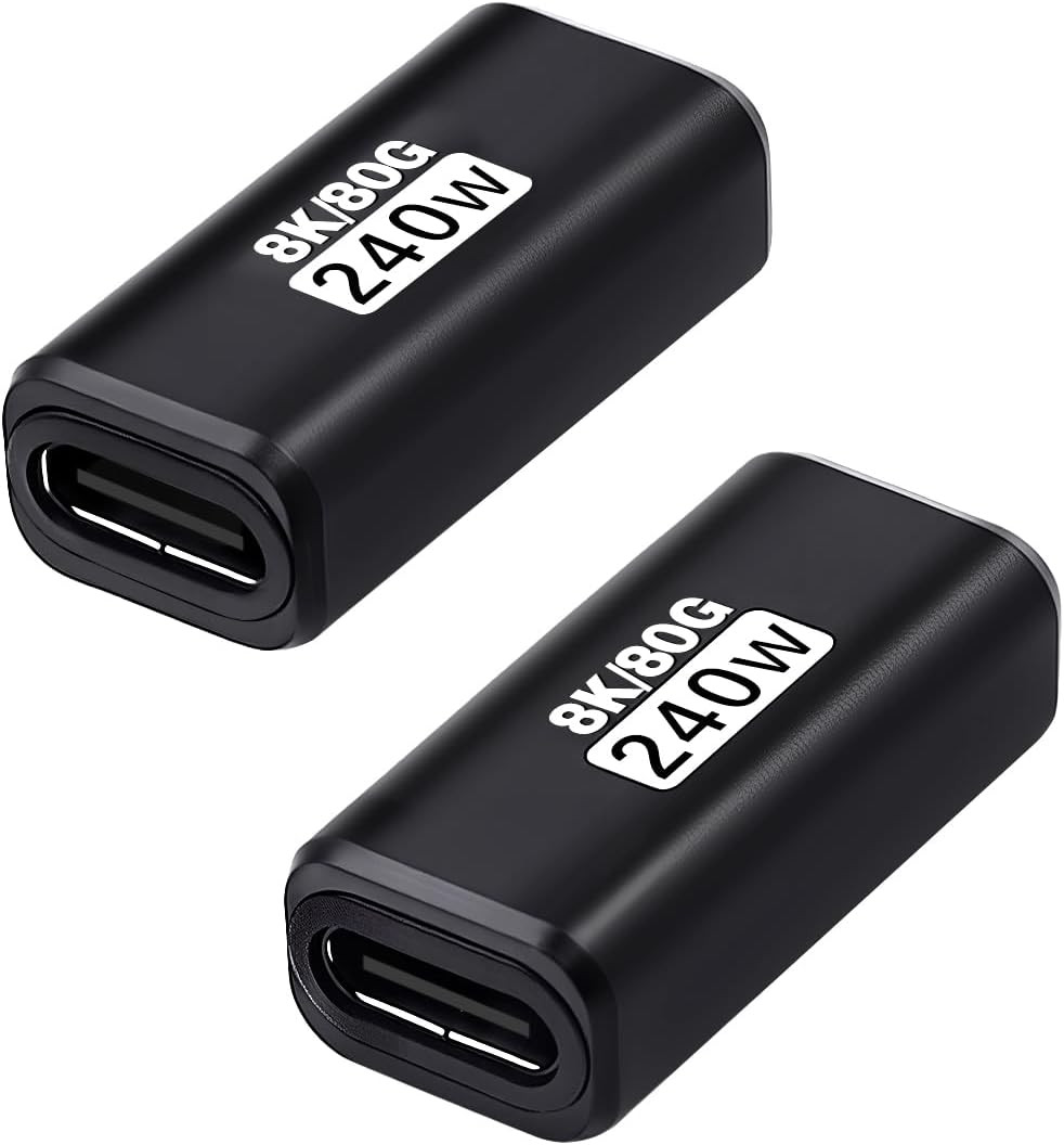 80Gbps USB C Female to Female Adapter 2Pack, | 8K 240W Only for Usb4/Thunderbolt