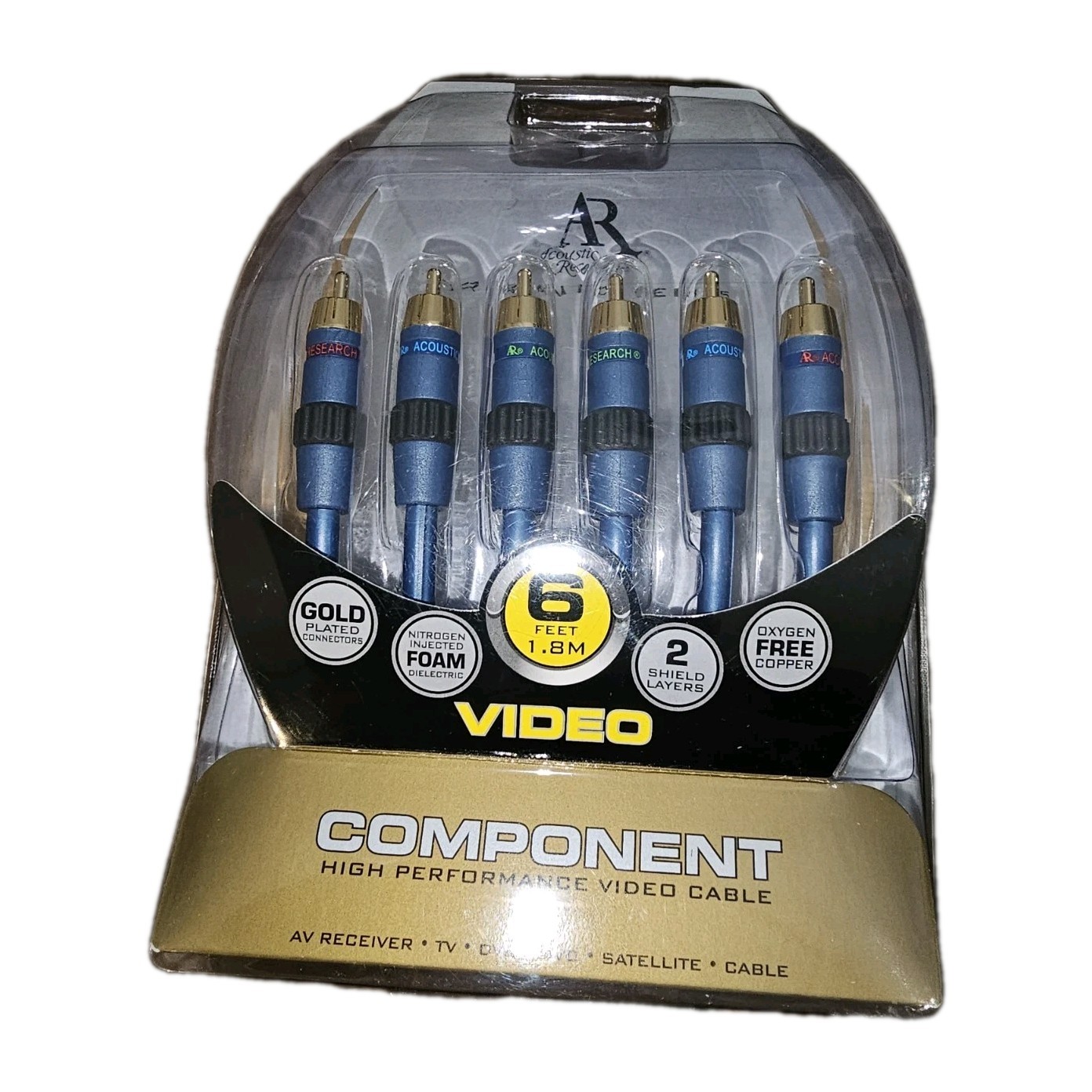 AR Best Gold Plated Shielded 1080i HD RGB HiDef Long Component Video Cable ~ New