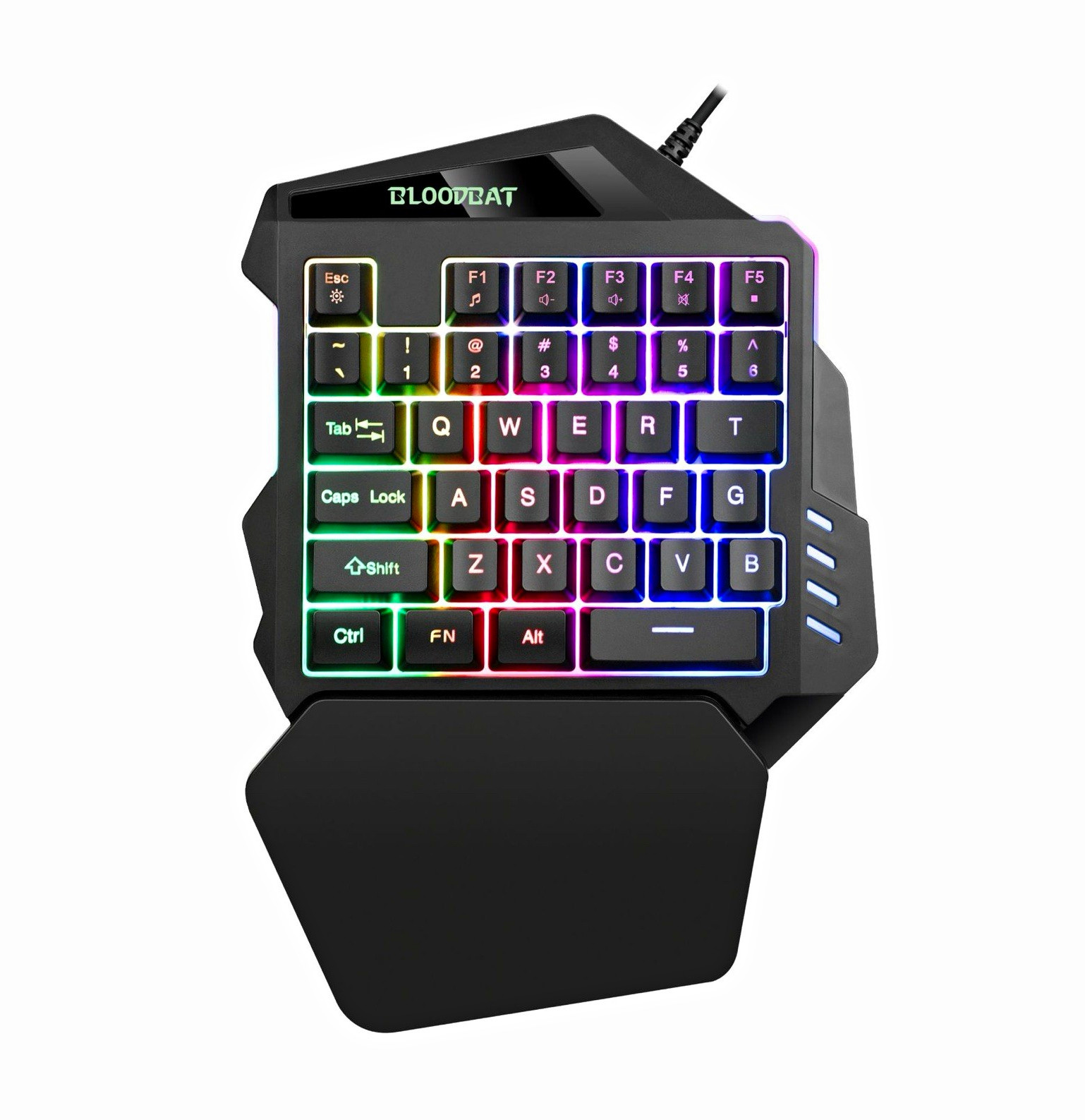 Bloodbat One-Handed RGB Illuminated Wired Gaming Keypad Black QWERTY EN