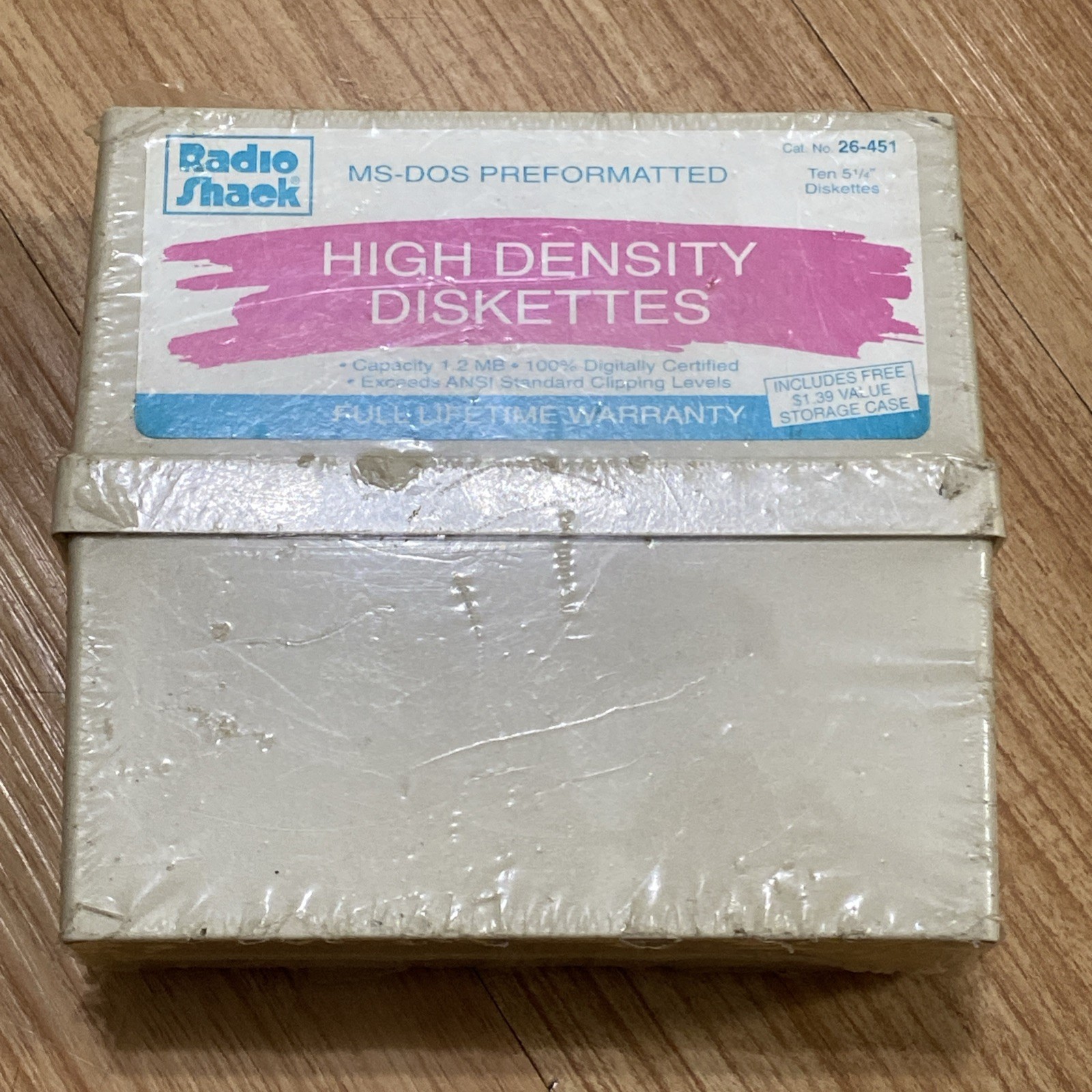 NOS Radio Shack MS-DOS High Density 5.25” Diskettes Case 10p Miami Vice Palette