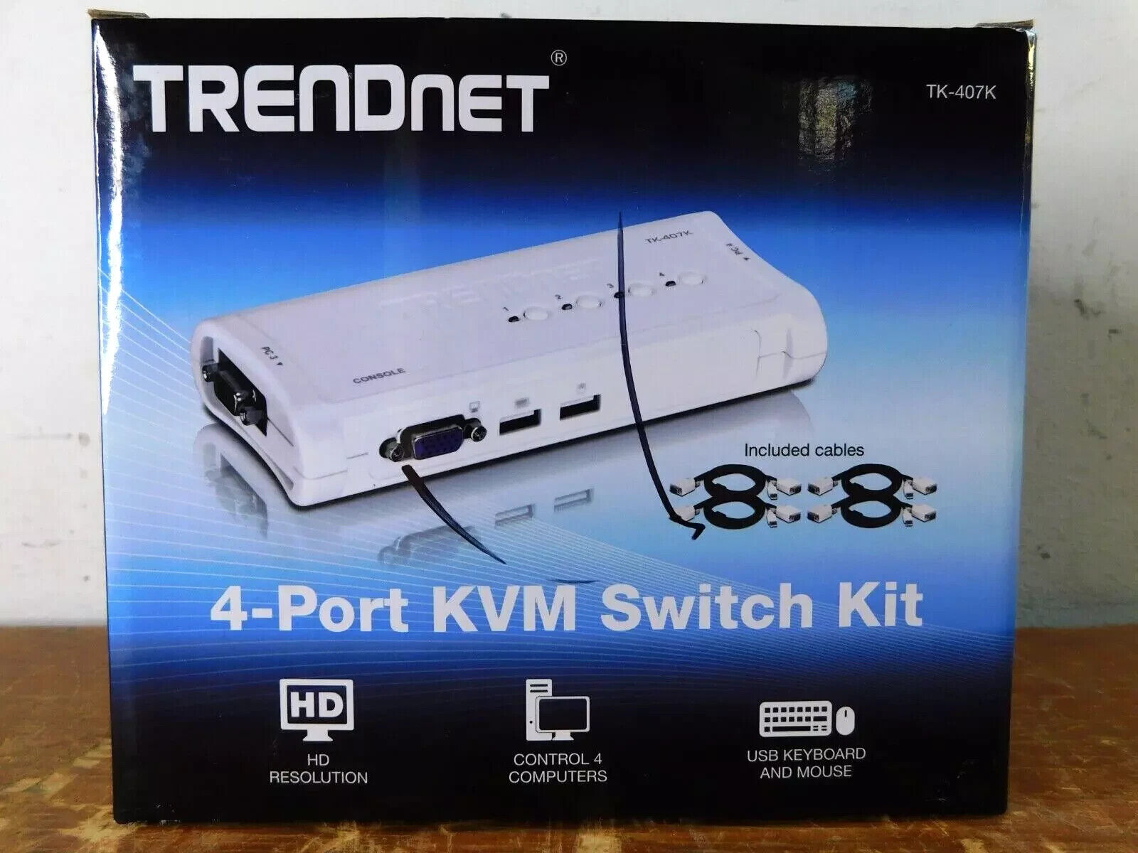 TRENDnet 4-Port USB KVM Switch Kit,VGA and USB Connections,2048 x 1536 Cable Inc