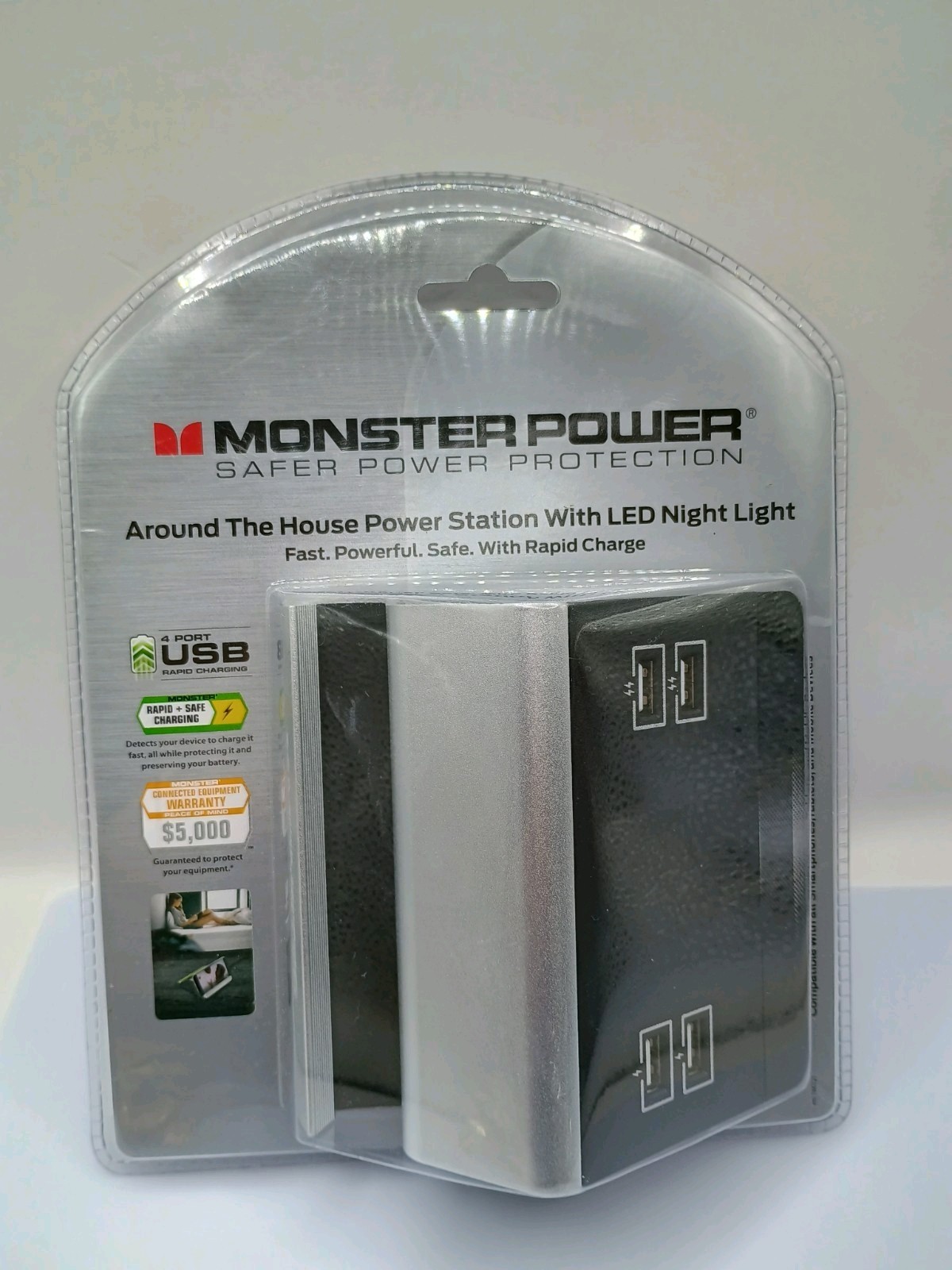 Monster USB FAST CHARGER Power Home Charging Station with 4 USB Ports 6ft Cord