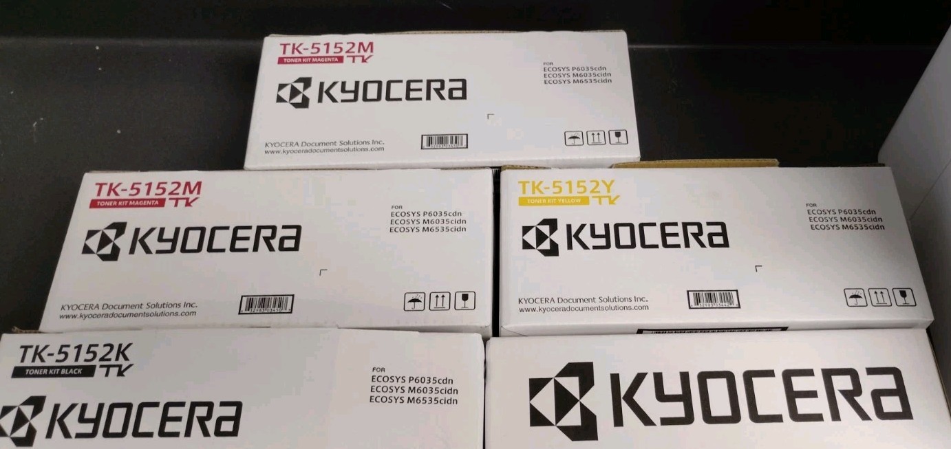 Lot Of 5 Genuine Kyocera TK-5152 Toner MYK for Ecosys P6035cdn, M6035cidn  M6535