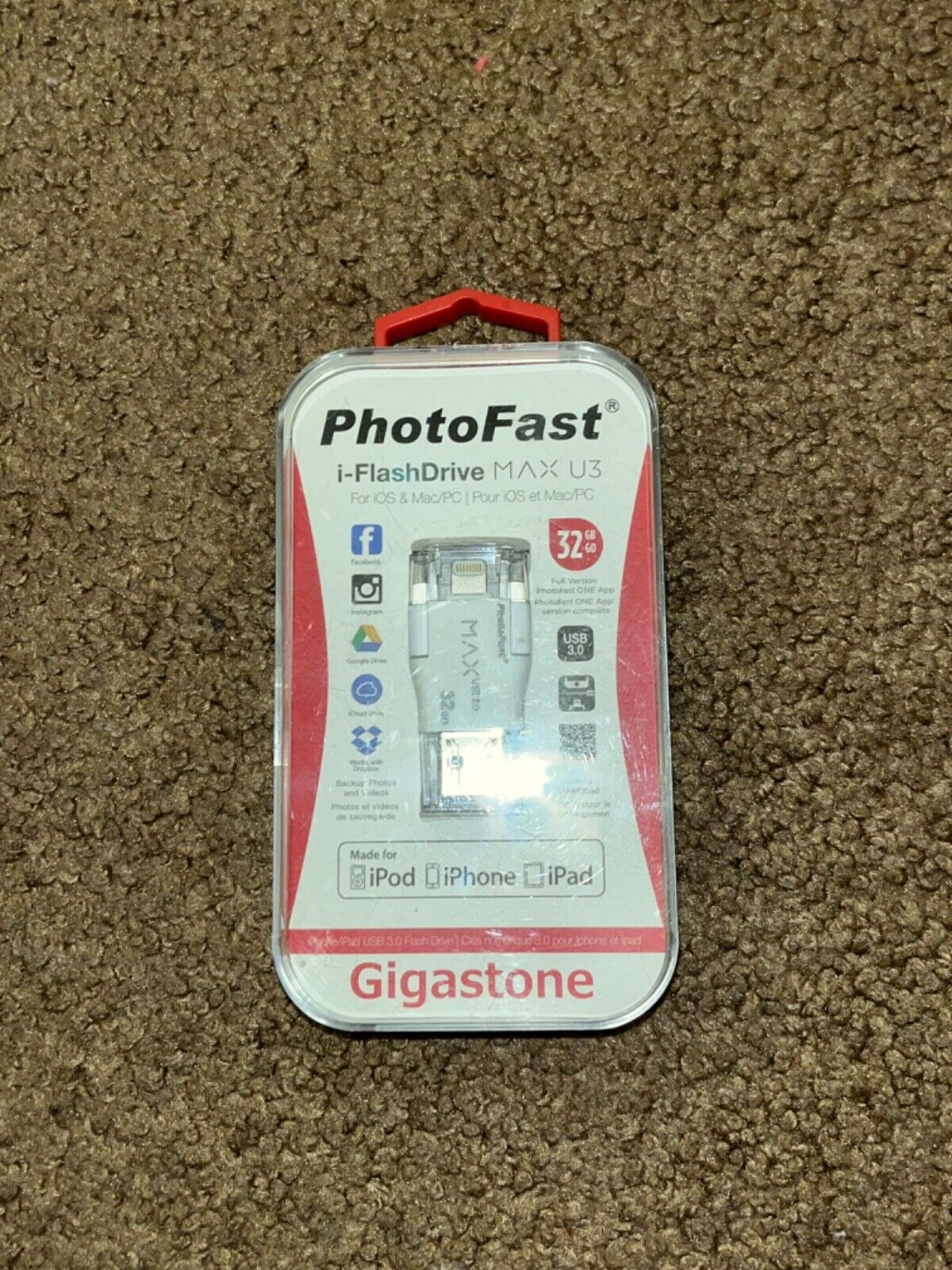 PhotoFast Gigastone USB 3.0 i-FlashDrive MAX U3 for iOS - White 32GB