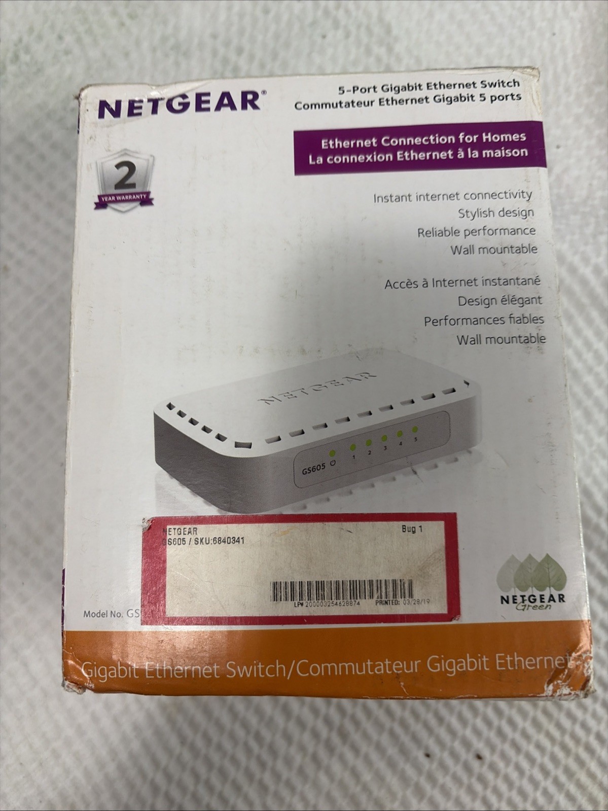 Netgear Business 5-Port Gigabit Ethernet Unmanaged Switch Open Box