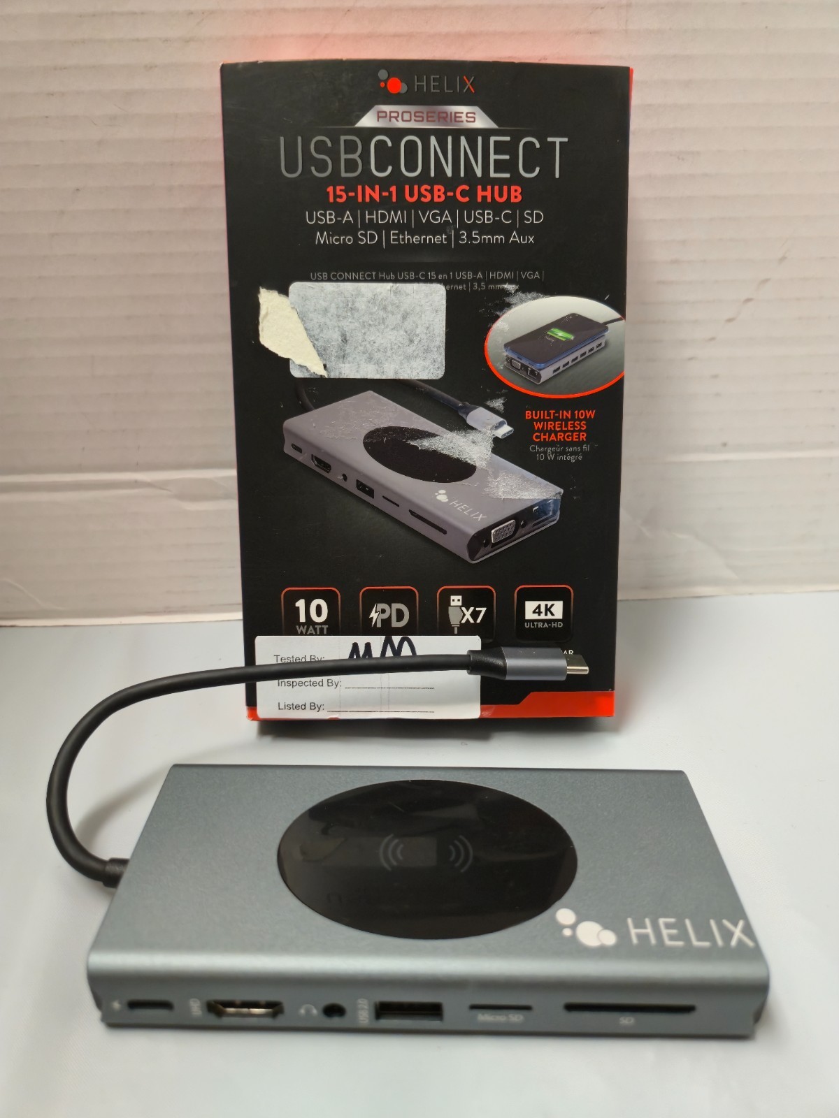 Helix USB Connect 15in1 USB-C Hub With Built-in Wireless Charger - Read