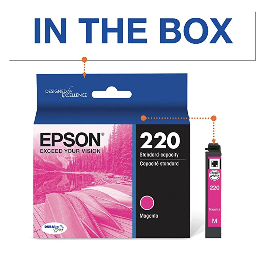 EPSON T220 DURABrite Ultra Ink Standard Capacity Cyan Cartridge (T220320-S) 