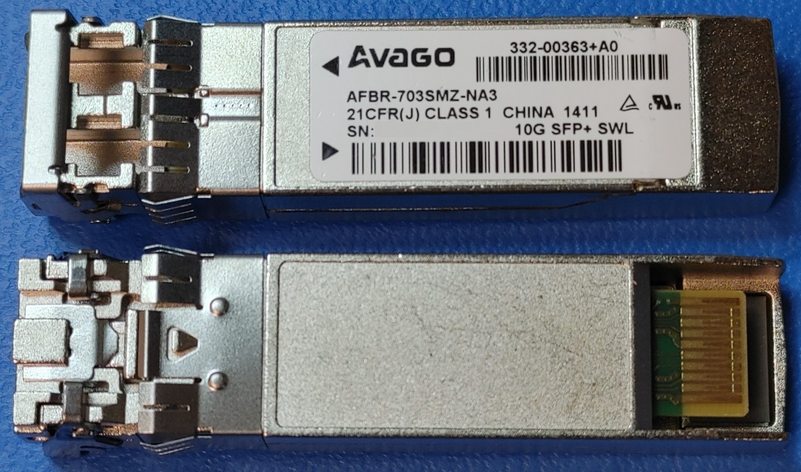 LOT OF 20 Avago AFBR-703SMZ-NA3 NetApp 10GBASE-SR 10Gb SFP+ 850nm MMF LC Transc