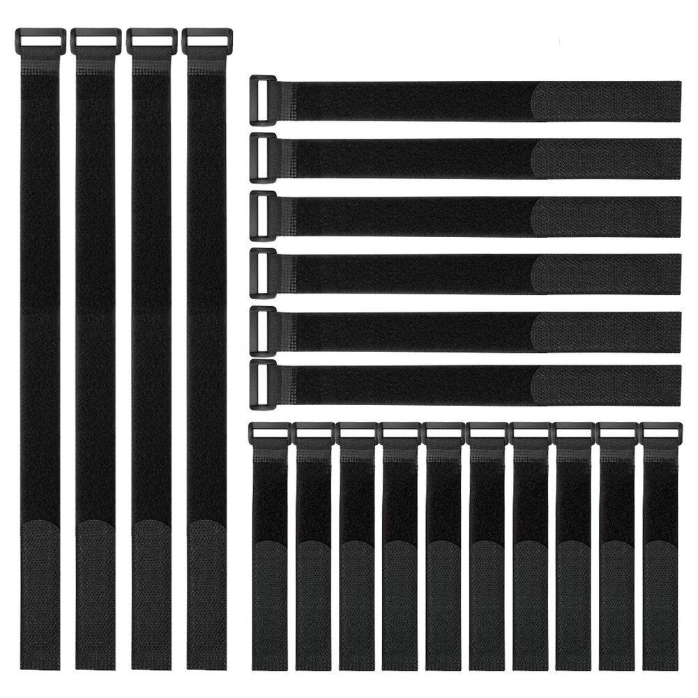20 bridas para cables reutilizables con correa de cincha, gancho y bucle