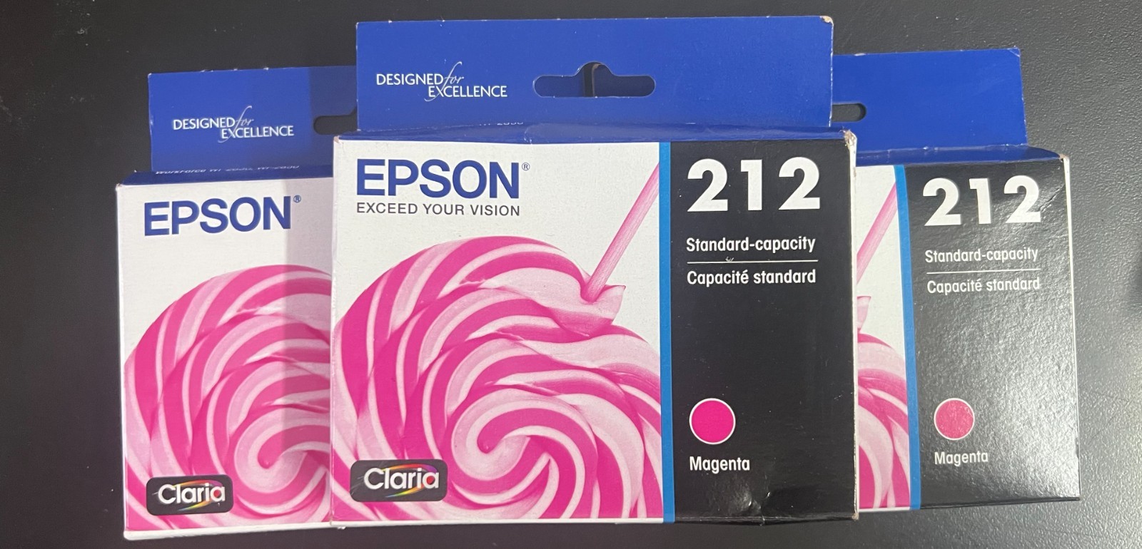 3 Epson Claria 212 Standard Capacity Magenta Ink Cartridge Sealed 8006/3