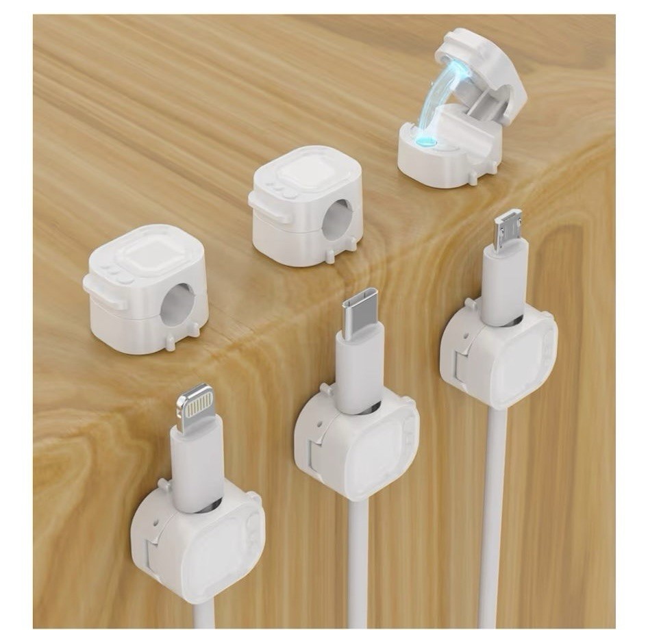Organizador de cables, paquete de 6 clips magnéticos para cables