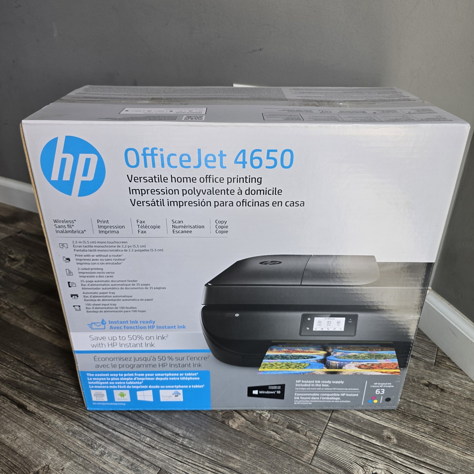 HP OfficeJet 4650 AIO All-in-One Wireless Printer Black F1J03A Brand New NOS