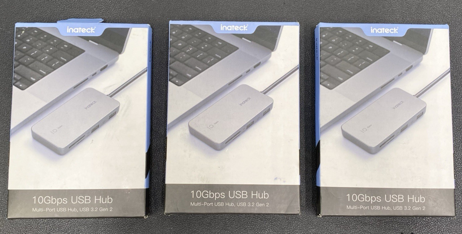 Lot of 3 USB C Hub  7 Ports USB 3.2 Gen 2 Type A ports HDMI PD SD/TF card slot