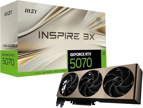 MSI GeForce RTX 5070 12G Inspire 3X OC - 12GB GDDR7 (28Gbps/192-bit)  PCIe 5