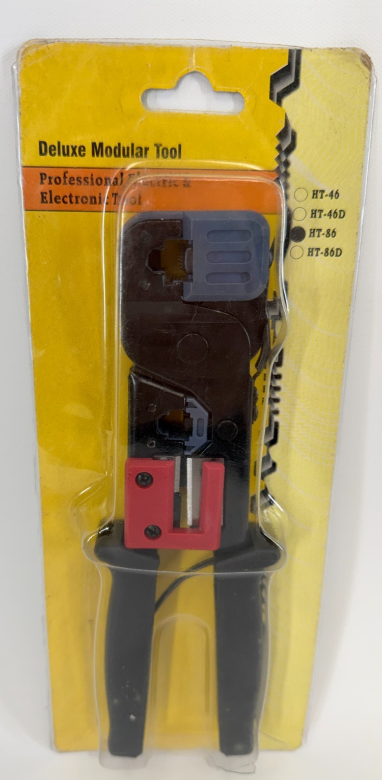 RJ45 RJ11 RJ12 Network Crimping Tool with Built-in Cable Tester Ethernet LAN 