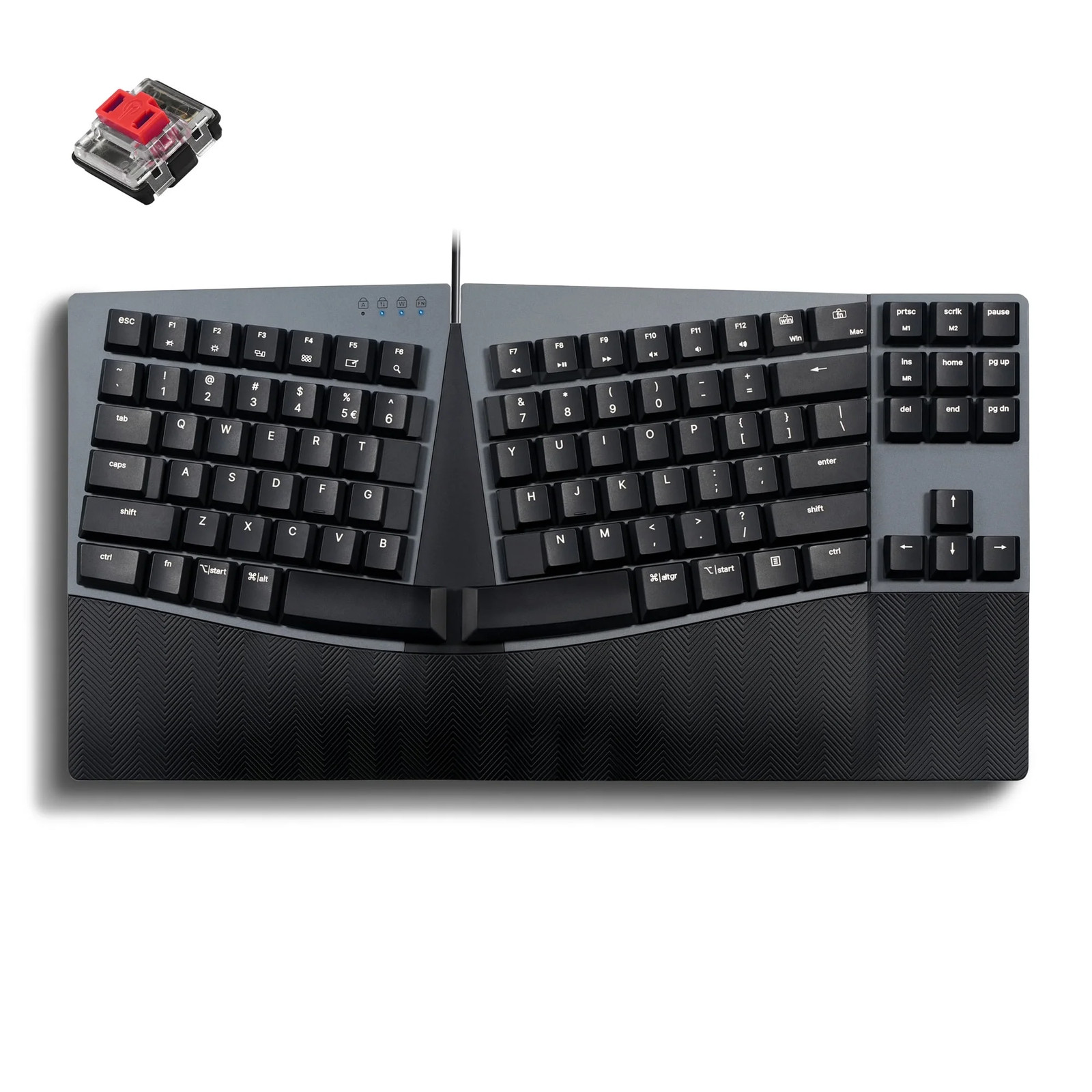 Perixx PERIBOARD-335RD Wired Low-Profile Ergonomic Mechanical Compact Keyboard 