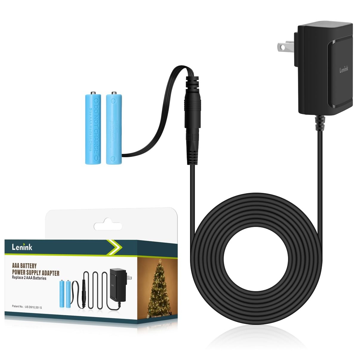 Lenink AC Power Supply Adapter for AAA Battery,Replace 2 Black