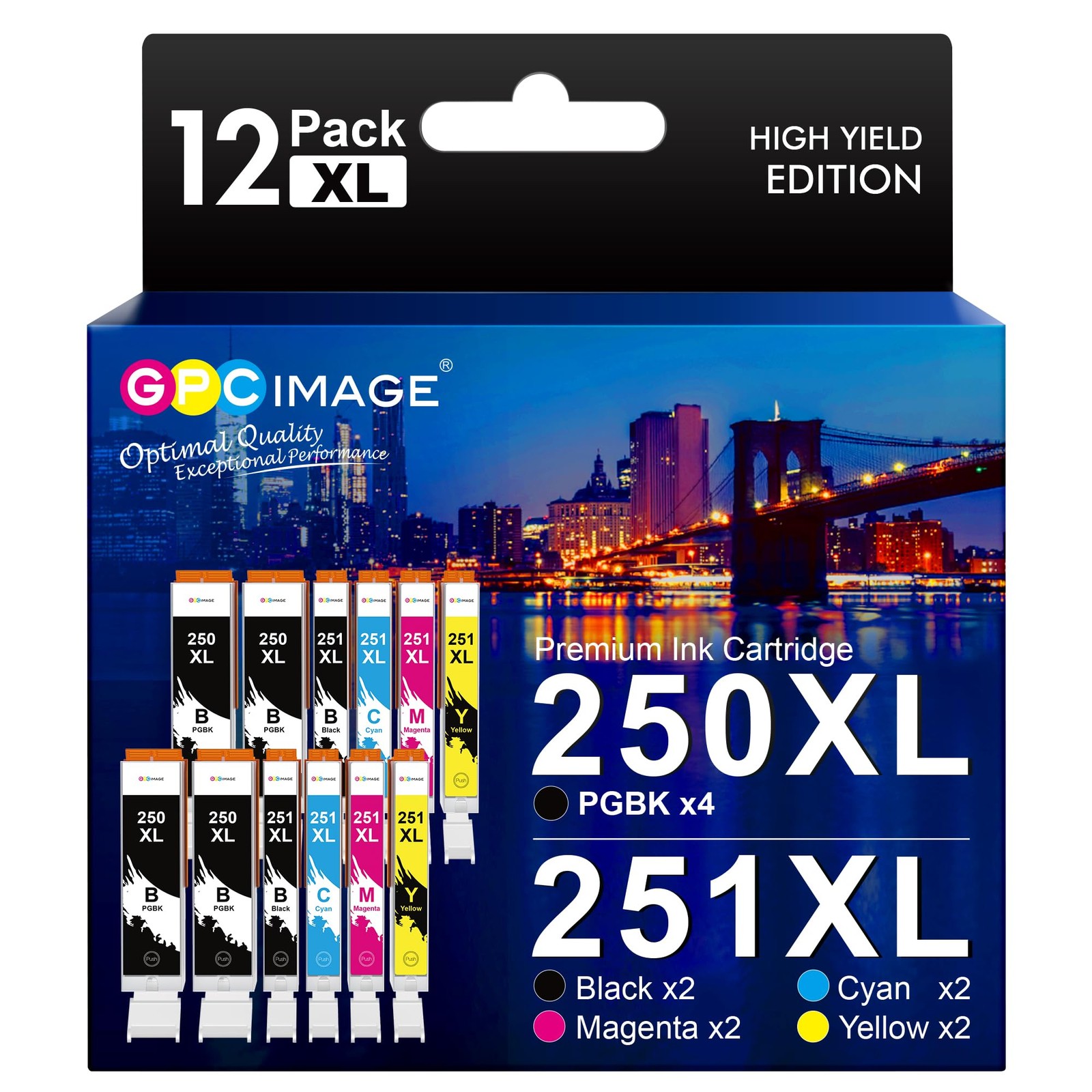 GPC Image Compatible Ink Cartridge Replacement for Canon 250XL 251XL Compatible