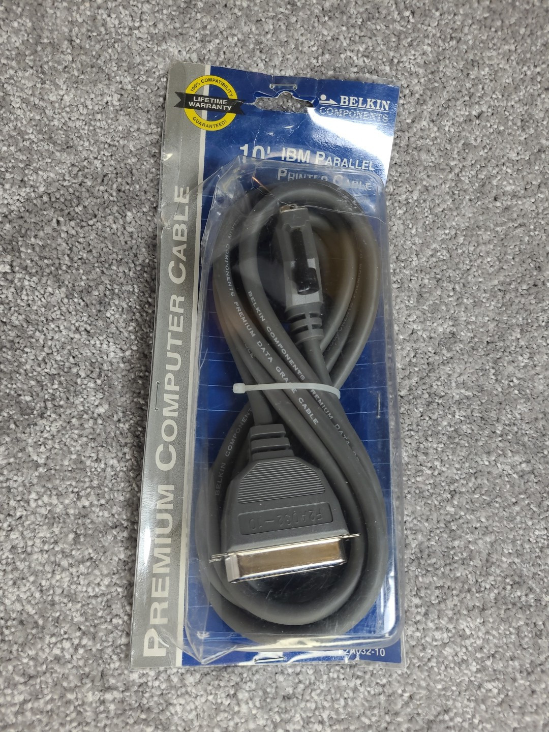 F2A032-10 Belkin Printer Parallel Cable DB-25 Male Centronics Male Printer 10ft