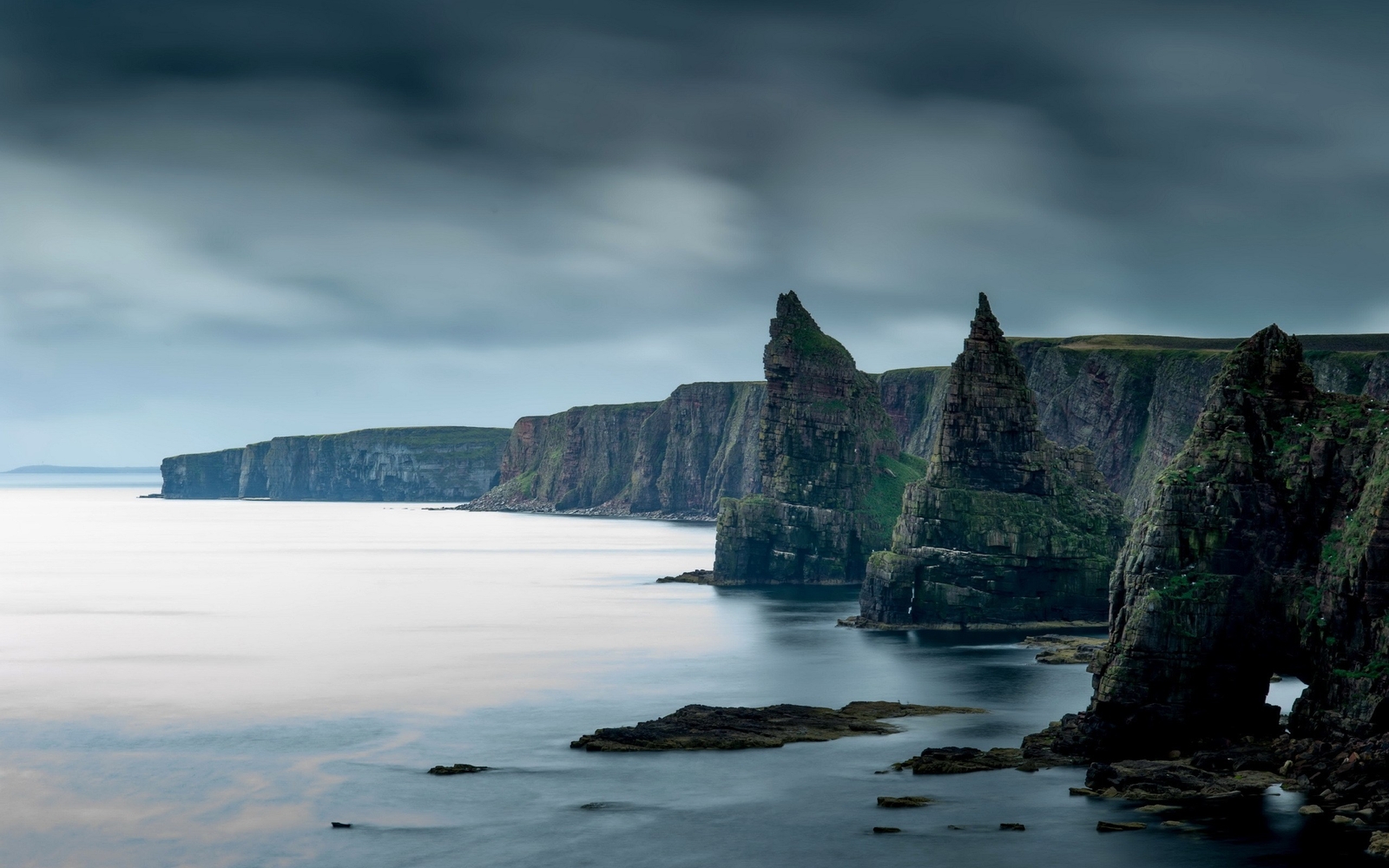Landscape coast rocks nature sea scotland cliff Custom Gaming Mat Desk