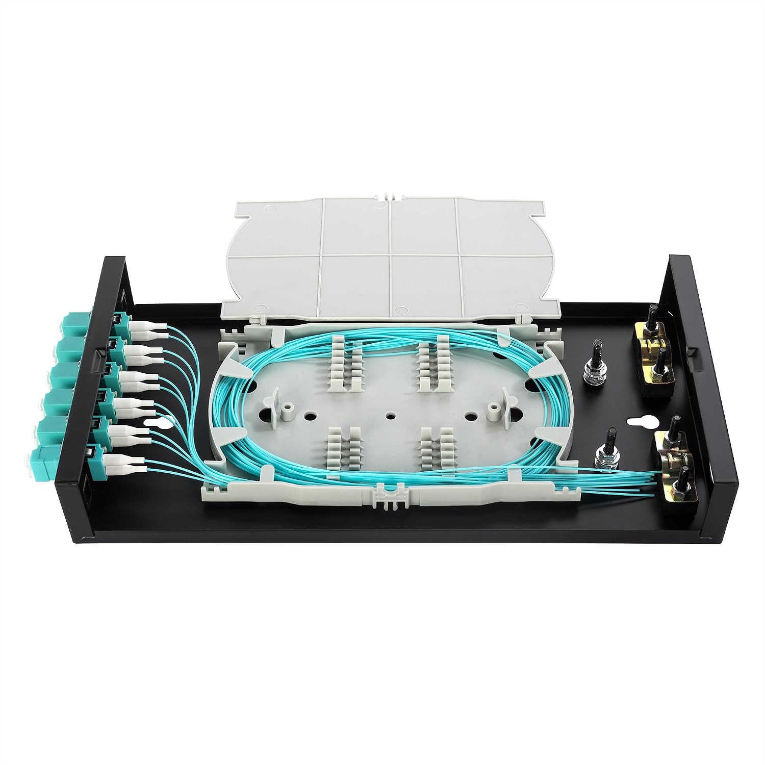 Wallmount Box Fiber Optic Terminal Encloure 12 Strand Duplex LC MM OM3 10G