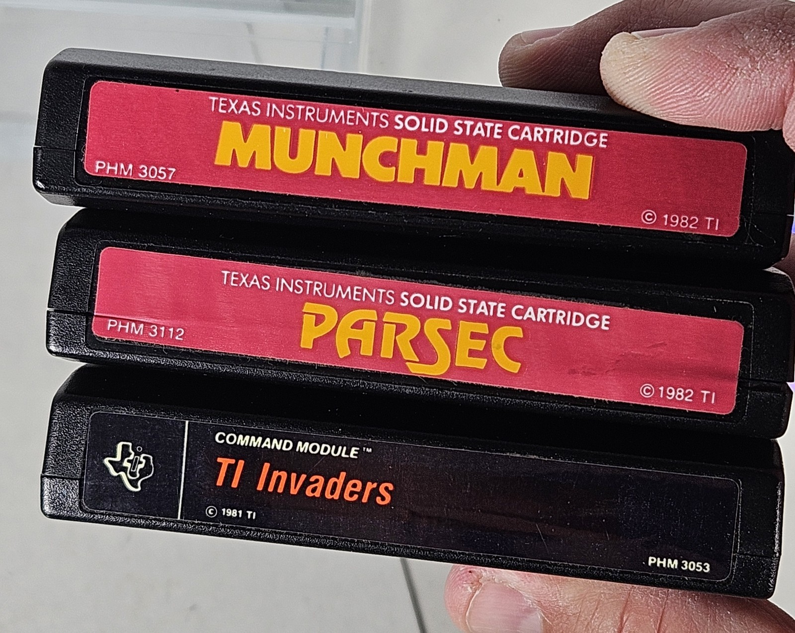 Lot of 3 Vintage - Texas Instrument Solid State Cartridges Video Games