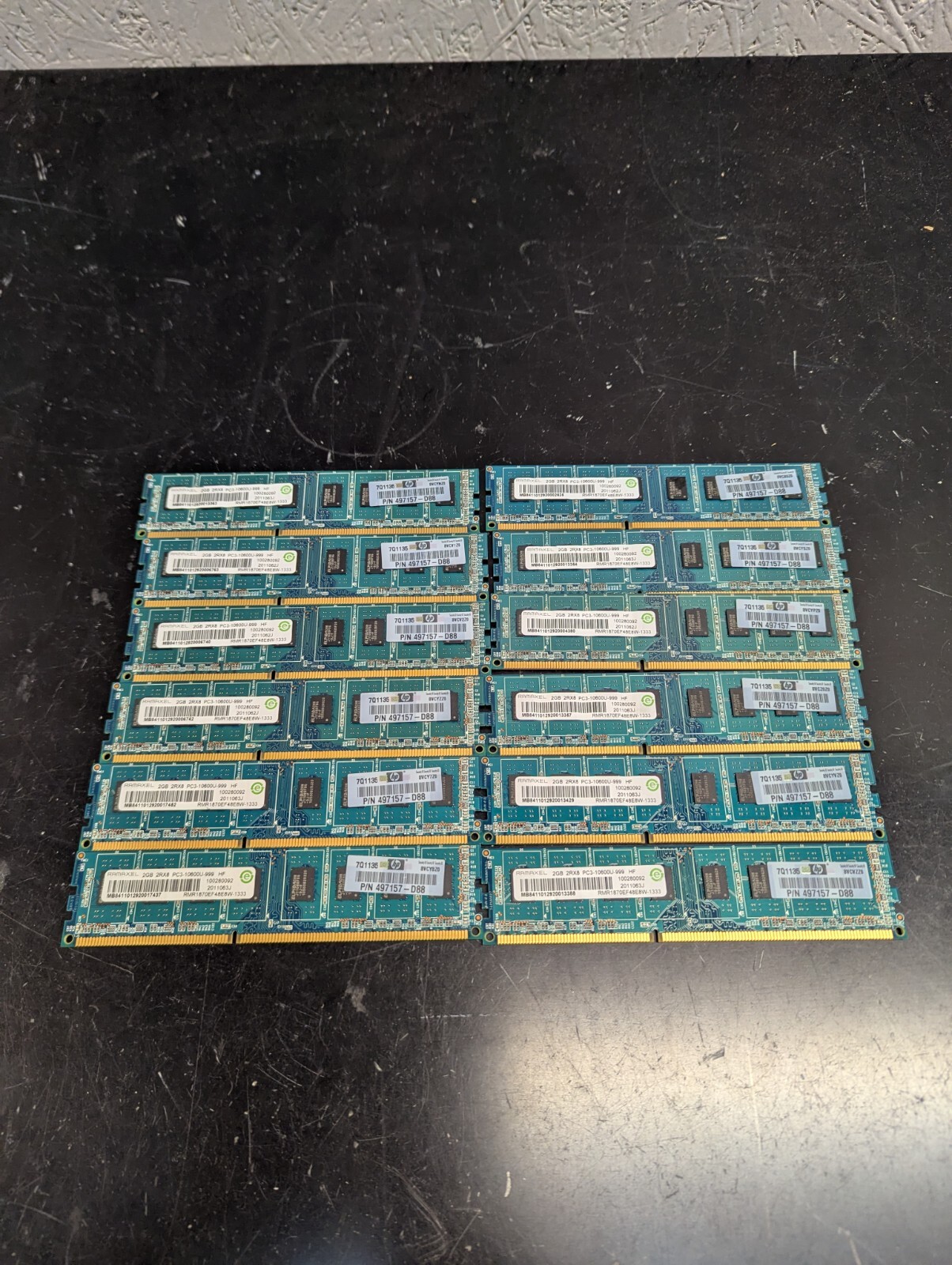(12) Ramaxel 2GB 2RX8 PC3-10600U-999 HF RAM Memory 497157-D88