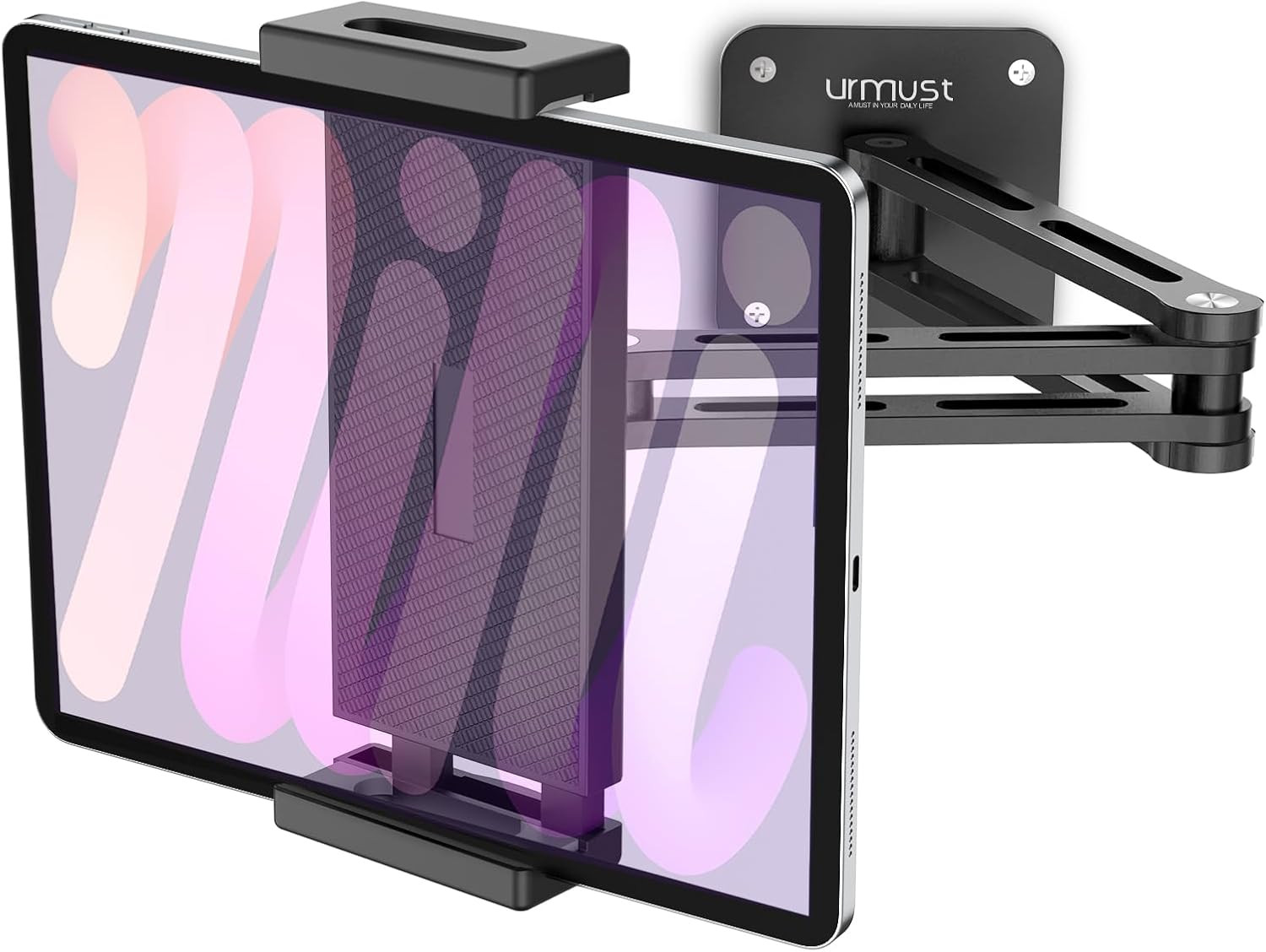 Urmust Dual Arm Tablet Wall Mount Ipad Holder, 4.7-13"