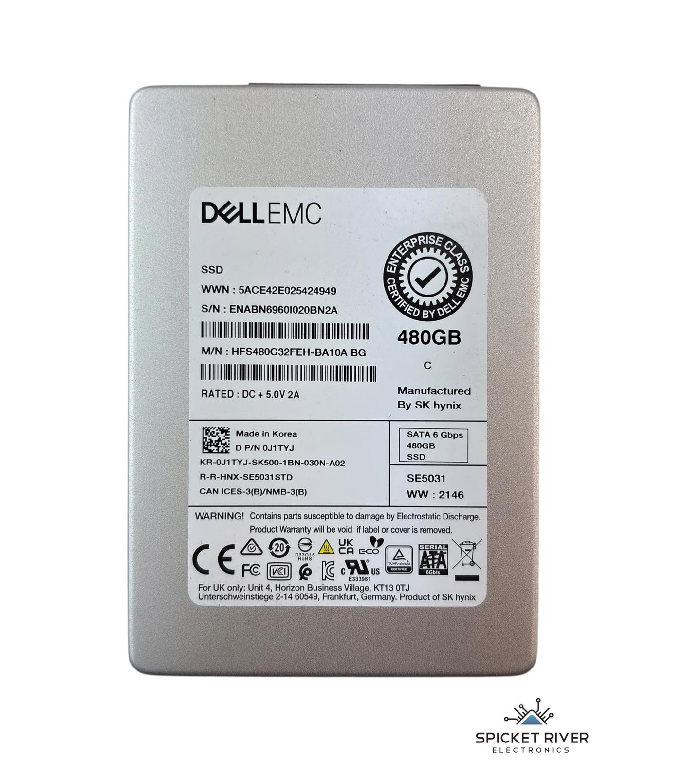 Dell EMC HFS480G32FEH-BA10A 480GB SATA 6Gb/s 2.5" Enterprise SSD