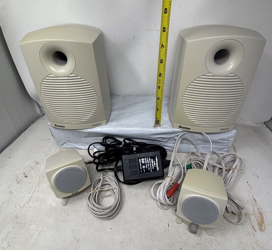 BA635 Boston Acoustics 2.1 Speaker Subwoofer Lot of 4, Wired W/ OEM Power Tested