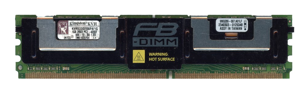 KINGSTON 1GB DDR2 2Rx8 PC2-4200F 533MHz KVR533D2D8F4/1G 9965286-007.A01LF ECC