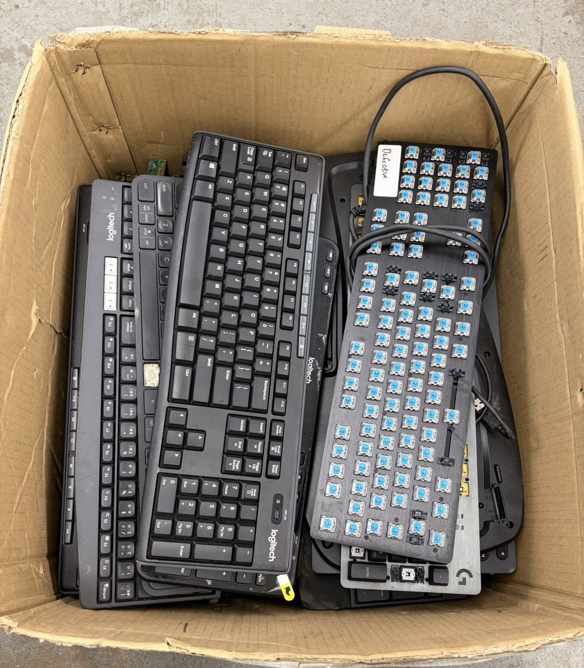 Pack of 19 Logitech Keyboards Defective For Parts Repair Mixed Models AS-IS