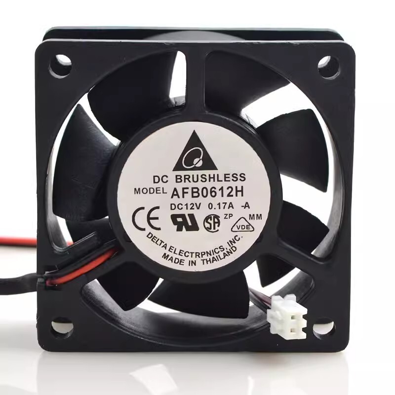 Delta AFB0612H 6025 12V 0.17A 6CM 2-Wire Dual Ball Cooling Fan