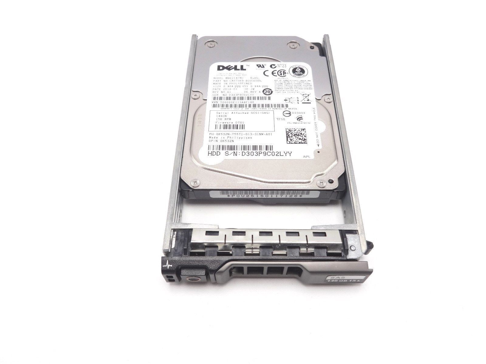DELL K532N 146GB 15K SAS 2.5" 6GBS Hard Drive