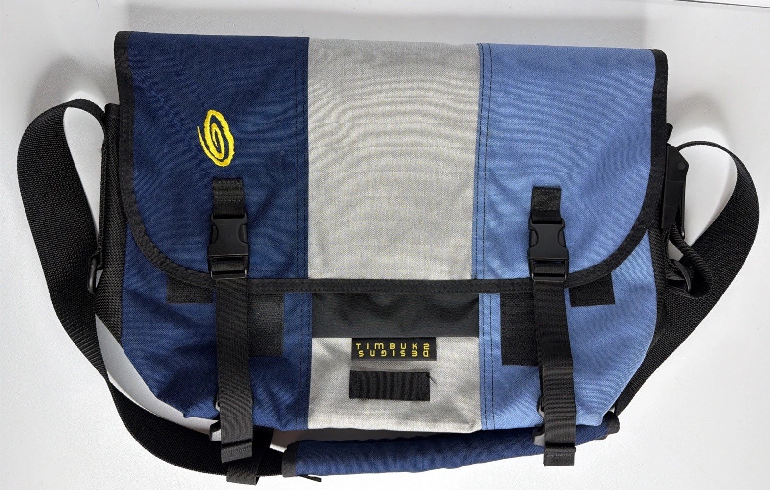 Timbuk2 Classic Messenger Bag Colorblock  Blue Gray Black Crossbody Medium